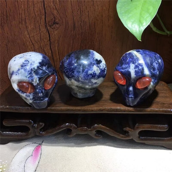 Blue Sodalite Alien Skull-ToShay.org