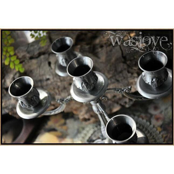 Antique Silver 5 Arms Candelabra-ToShay.org