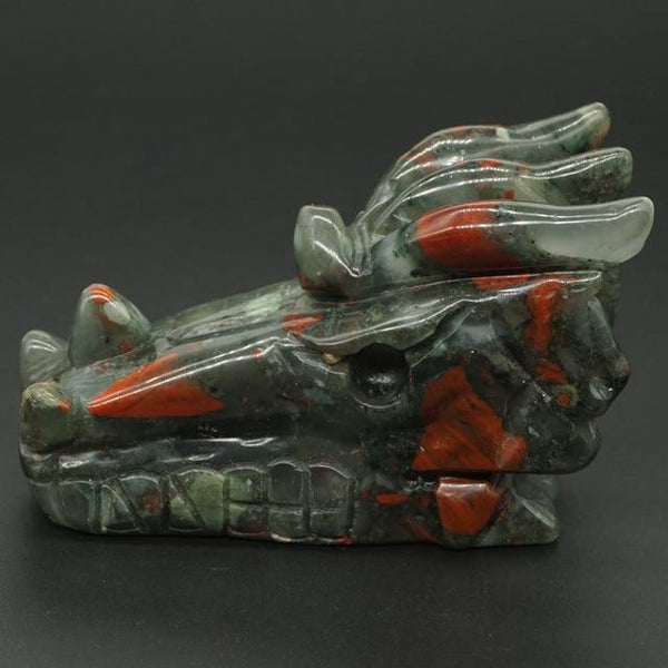 Green Bloodstone Dragon Head-ToShay.org
