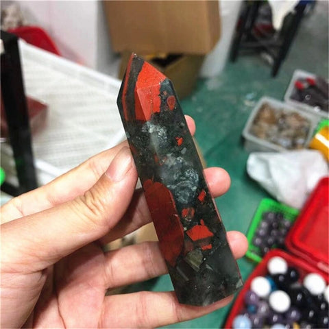 Green Bloodstone Wand Point-ToShay.org