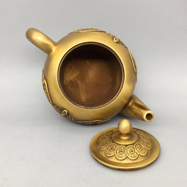 Dragon Phoenix Brass Teapot-ToShay.org