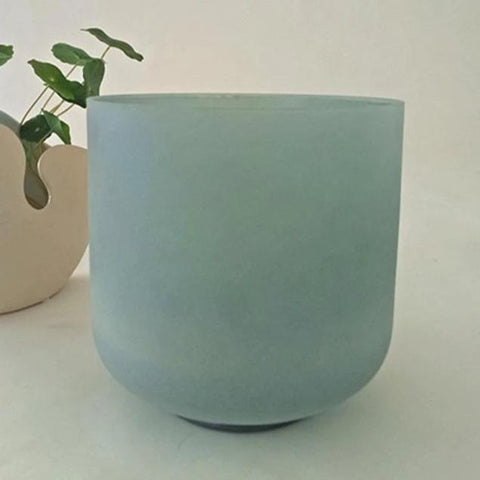 Blue Frosted Crystal F Note Bowl-ToShay.org