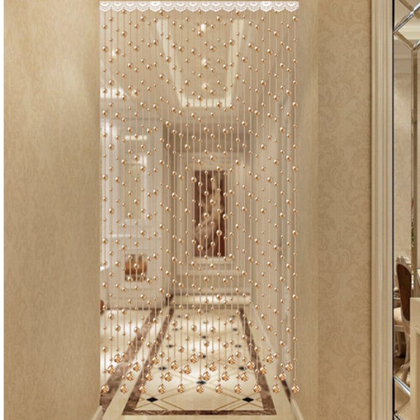 Champagne Crystal Bead Curtain-ToShay.org