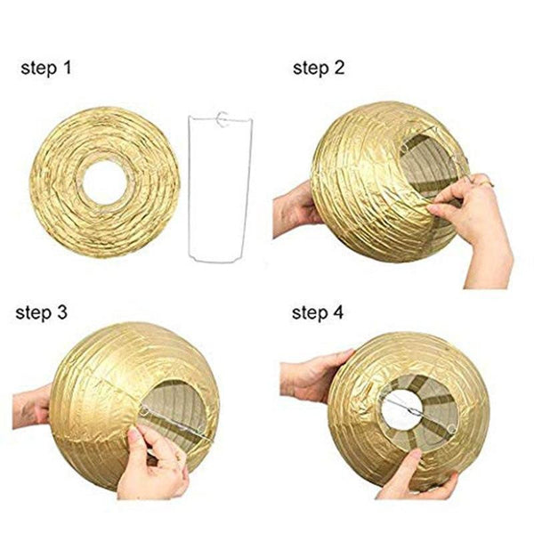 Gold Round Paper Lantern-ToShay.org