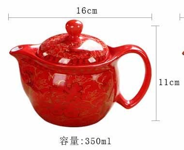 Red Porcelain Teapot-ToShay.org
