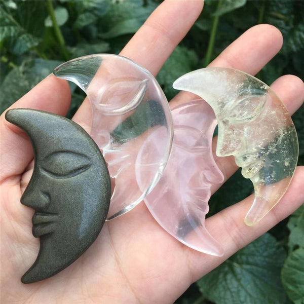 Crystal Crescent Moon Face-ToShay.org