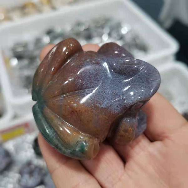Green Moss Agate Frog-ToShay.org
