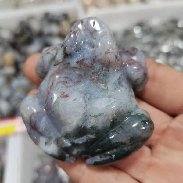 Green Moss Agate Frog-ToShay.org