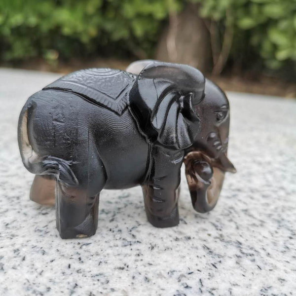 Black Ice Obsidian Elephant-ToShay.org