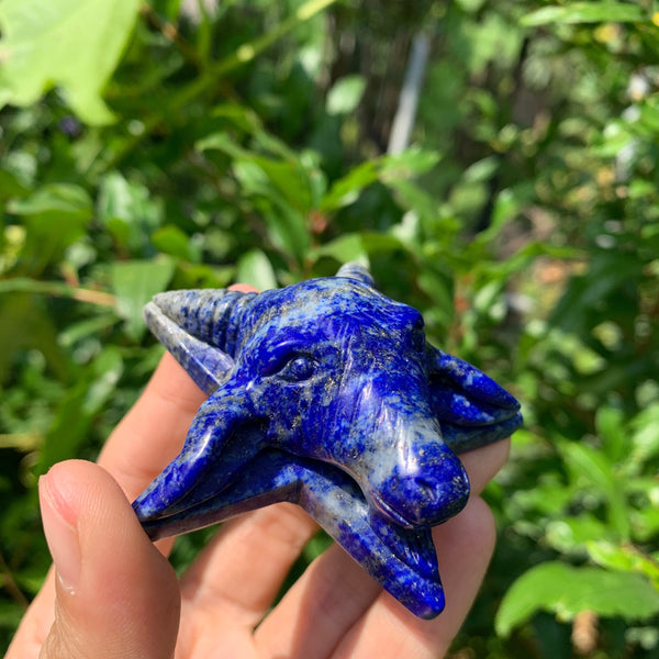 Blue Lapis Lazuli Rams Head Star-ToShay.org