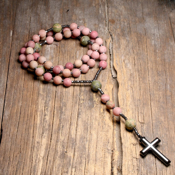 Pink Rhodonite Rosary-ToShay.org
