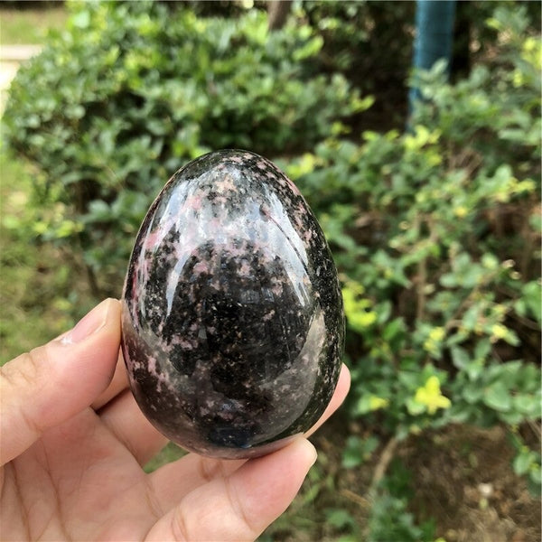 Black Plum Blossom Tourmaline Egg-ToShay.org