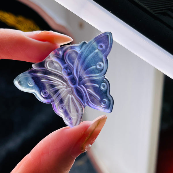 Purple Stripe Fluorite Butterfly-ToShay.org