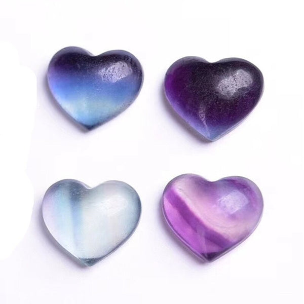 Purple Stripe Fluorite Crystal Heart-ToShay.org
