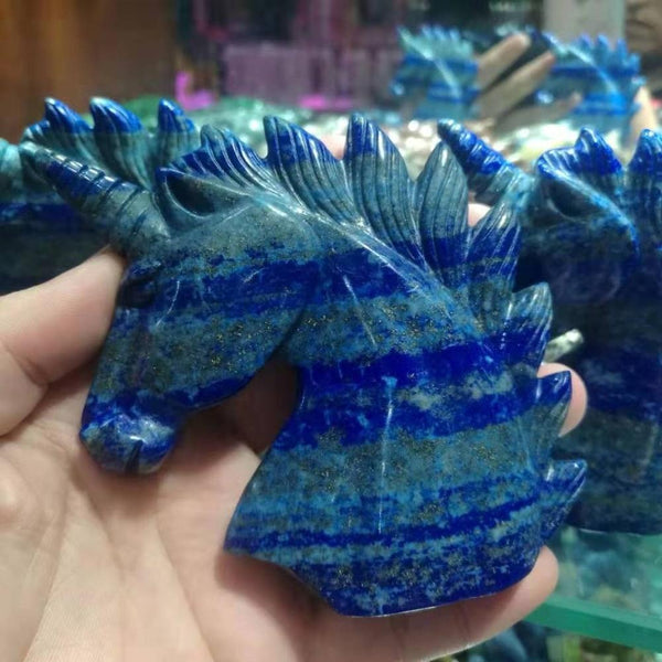 Blue Lapis Lazuli Unicorn Head-ToShay.org
