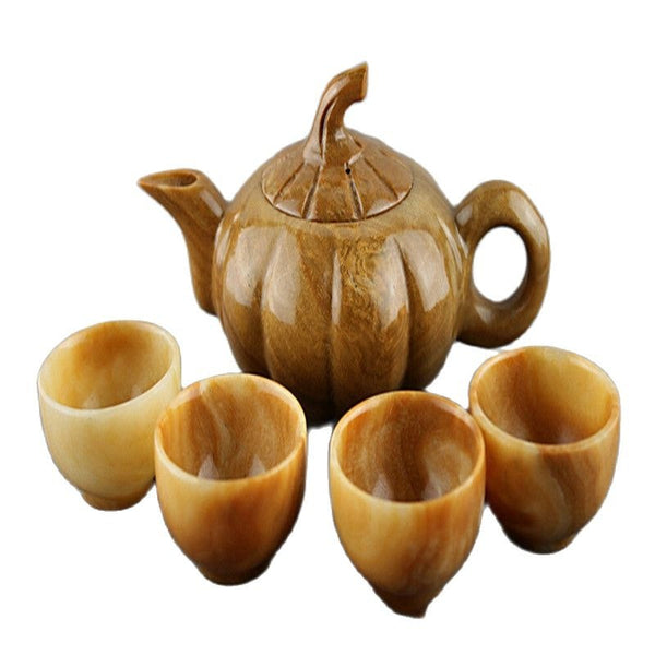 Wood Pumpkin Tea Set-ToShay.org