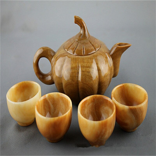 Wood Pumpkin Tea Set-ToShay.org