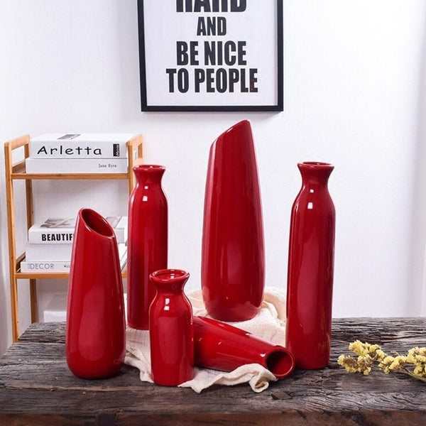 Red Ceramic Vases-ToShay.org