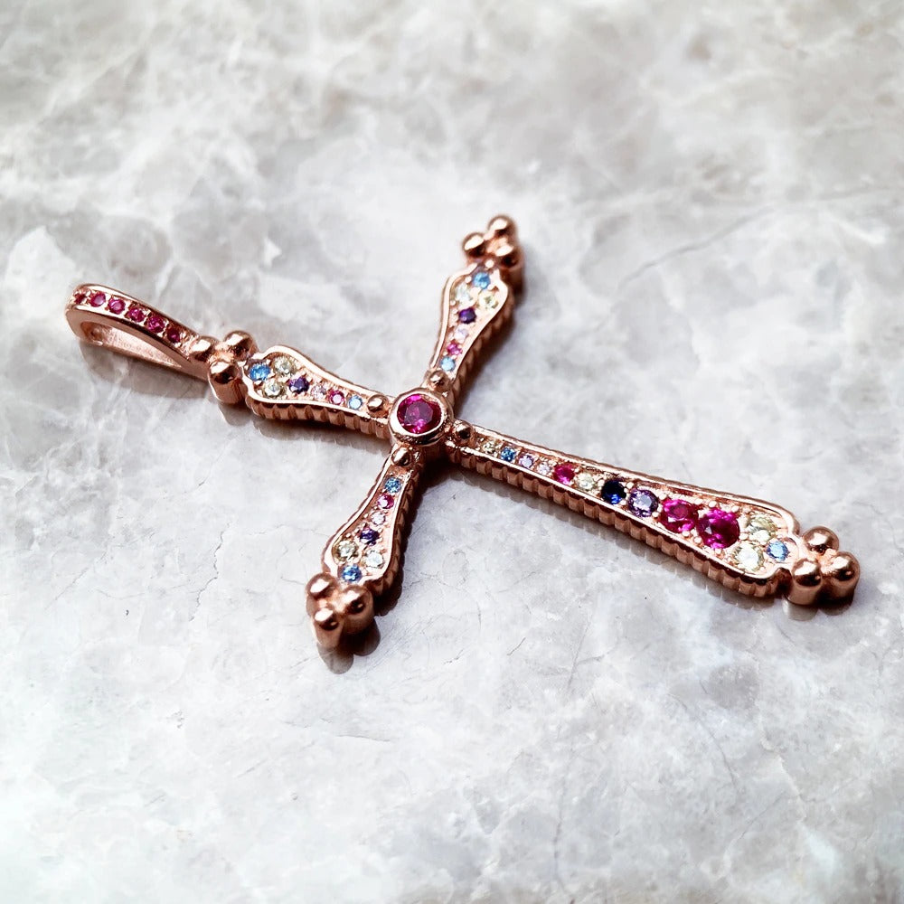 Gold Jewel Cross Pendant-ToShay.org