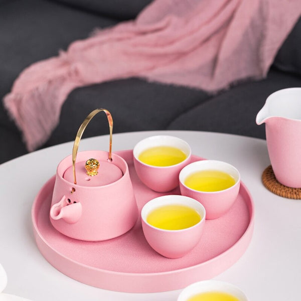 Pink Handle Ceramic Teapot-ToShay.org