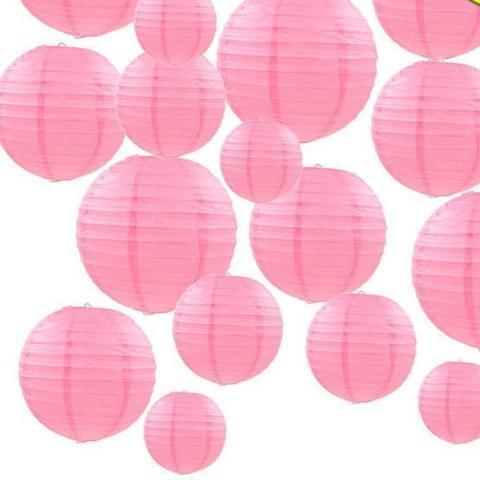 Mixed Pink Paper Lanterns-ToShay.org