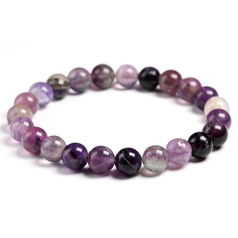 Purple Fluorite Bead Bracelet-ToShay.org