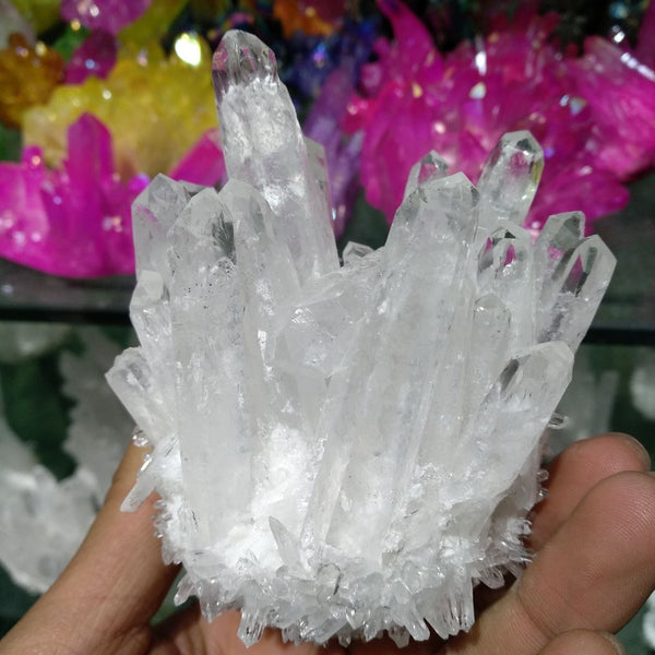 Clear Stilbite Quartz Crystal Cluster-ToShay.org