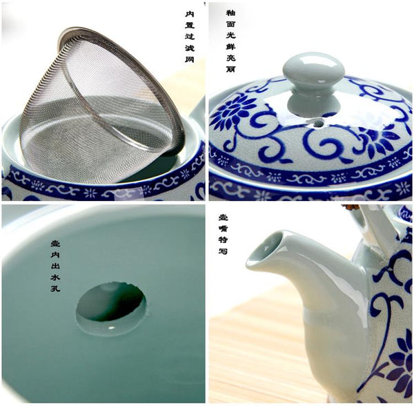 Blue White Glazed Porcelain Teapot-ToShay.org