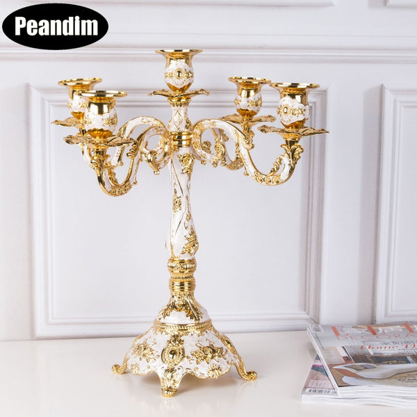 Gold Embossed Painted Candelabra-ToShay.org