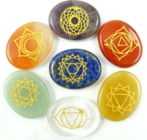 Chakra Symbols Palm Stones Set-ToShay.org