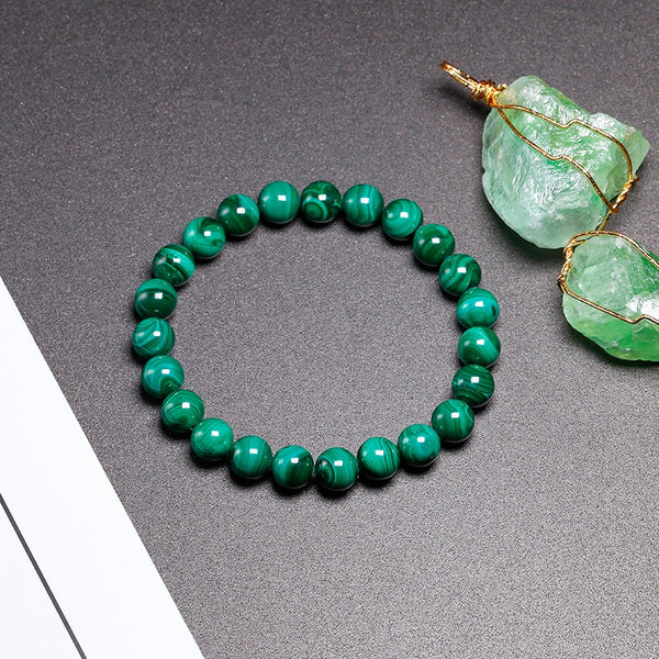 Green Malachite Bead Bracelet-ToShay.org