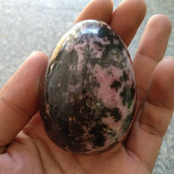 Black Pink Tourmaline Egg-ToShay.org