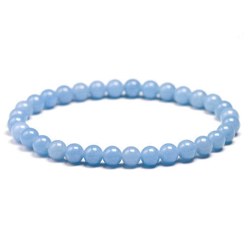 Blue Angelite Bead Bracelet-ToShay.org