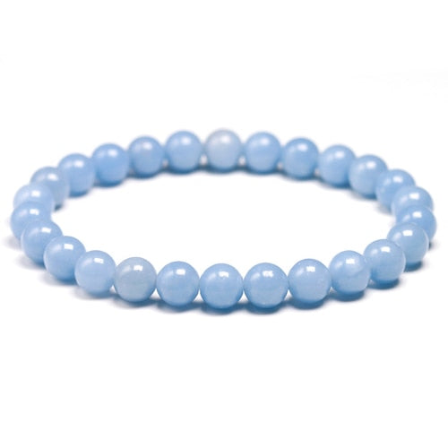 Blue Angelite Bead Bracelet-ToShay.org