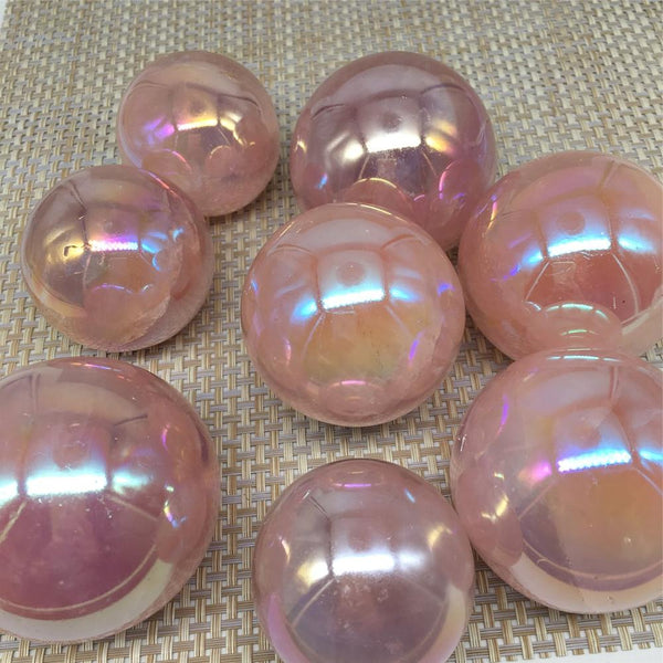 Pink Aura Quartz Crystal Ball-ToShay.org