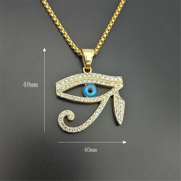 Gold Eye of Horus Pendant Necklace-ToShay.org