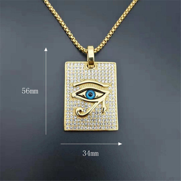 Gold Eye of Horus Pendant Necklace-ToShay.org