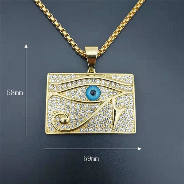 Gold Eye of Horus Pendant Necklace-ToShay.org