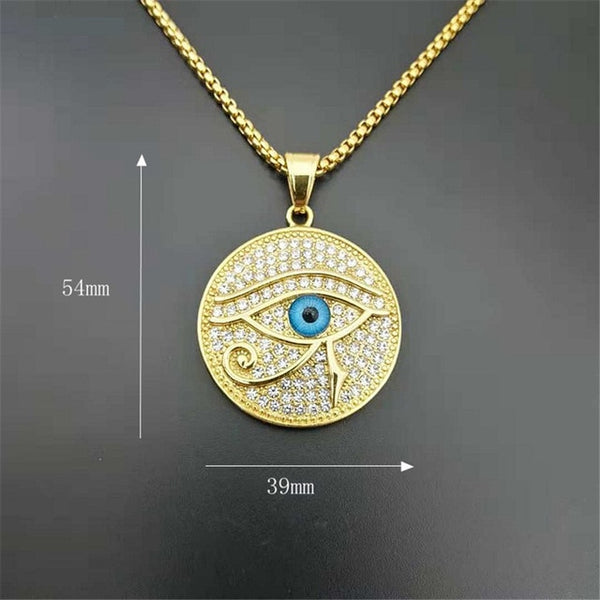 Gold Eye of Horus Pendant Necklace-ToShay.org