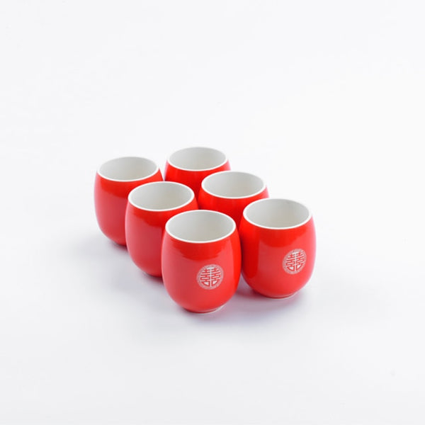 Glazed Ceramic Red Tea Set-ToShay.org