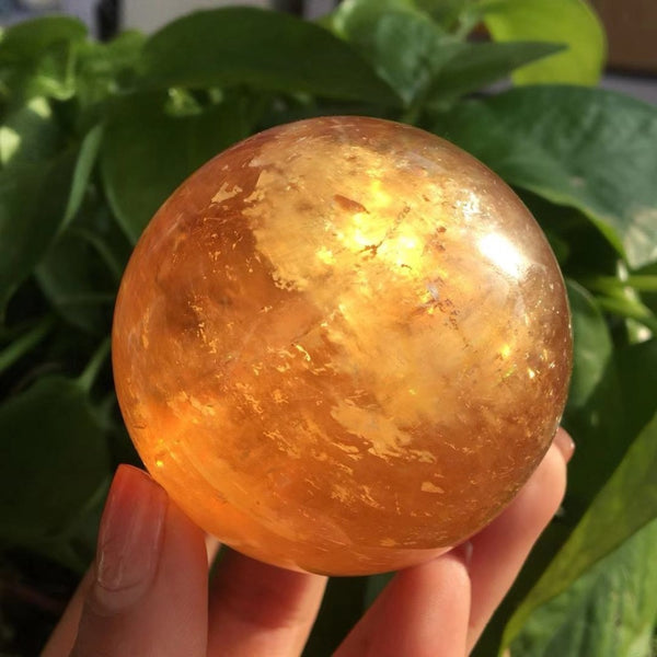 Orange Citrine Calcite Crystal Ball-ToShay.org