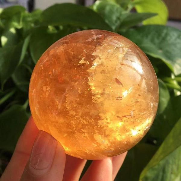 Orange Citrine Calcite Crystal Ball-ToShay.org