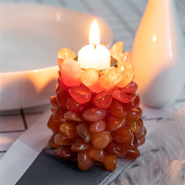 Red Carnelian Candle Holders-ToShay.org
