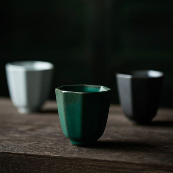 Stoneware Octagon Teacups-ToShay.org