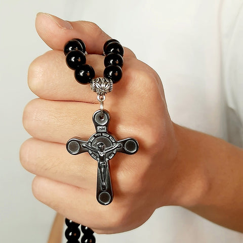 Black Carnelian Stone Rosary Beads-ToShay.org