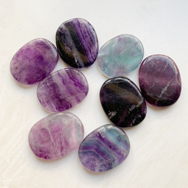 Purple Fluorite Palm Stones-ToShay.org