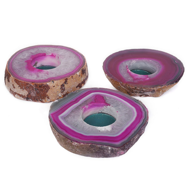 Pink Agate Candle Holder-ToShay.org