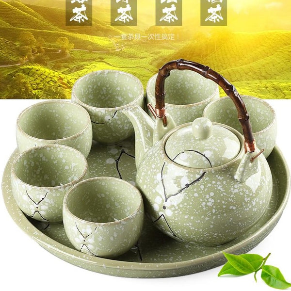 Glazed Ceramic Cherry Tea Sets-ToShay.org