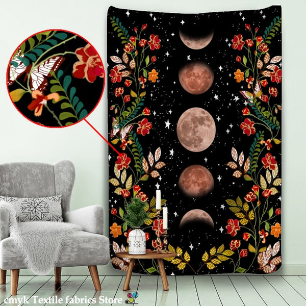 Moon Flower Wall Tapestries-ToShay.org