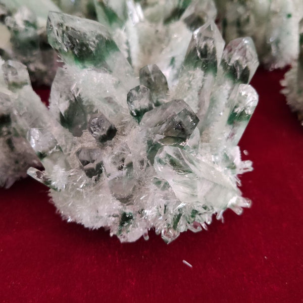 Green Frosted Quartz Crystal Cluster-ToShay.org